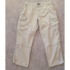 5.11 Tactical Mens Cargo Pants XL Khaki Ripstop Reinforced Workwear EUC